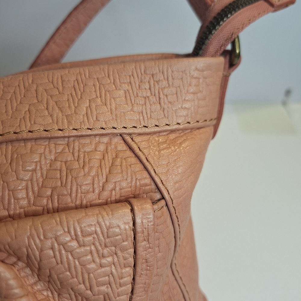 American Leather Co Pink Leather Crossbody Handbag - Picture 4 of 9